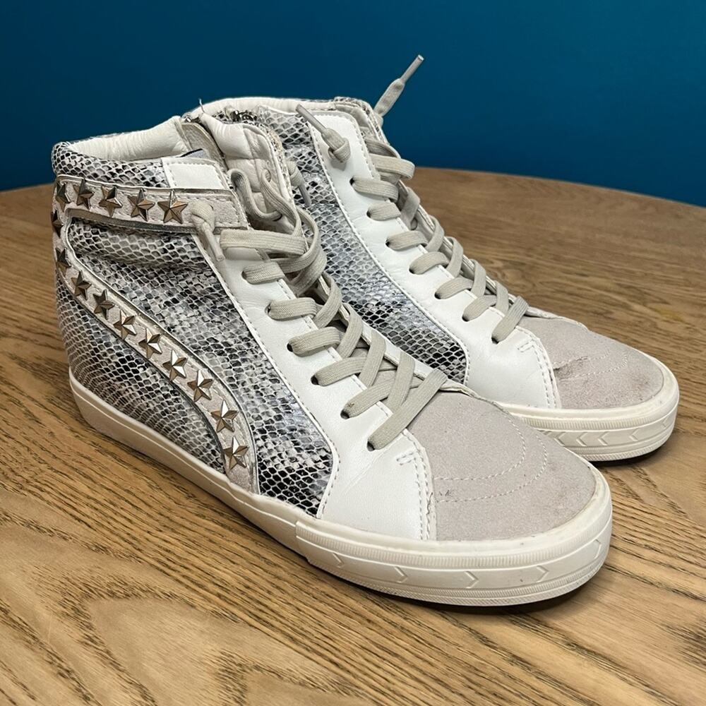 Vintage Havana Dayna High Top Sneaker Snake White Studded Silver Women’s Size 8